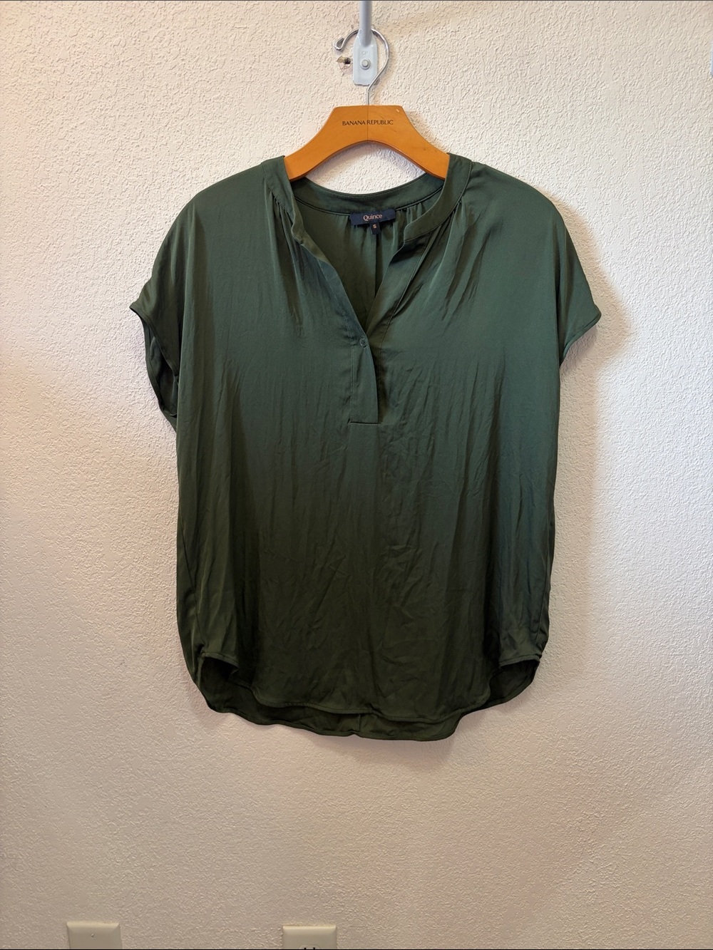 Quince Washable Stretch Silk Dolman Sleeve Blouse